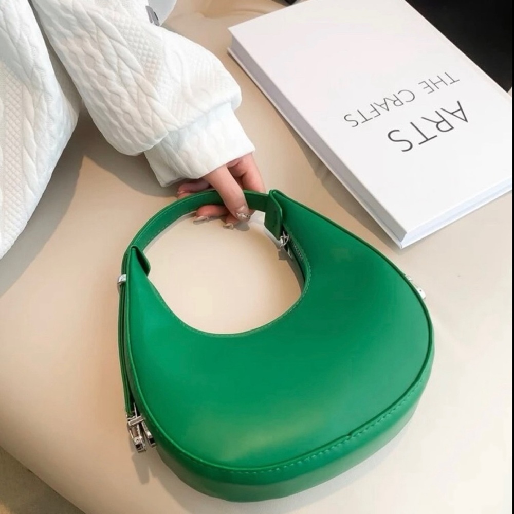 Bright Green PU Leather Hobo Bag